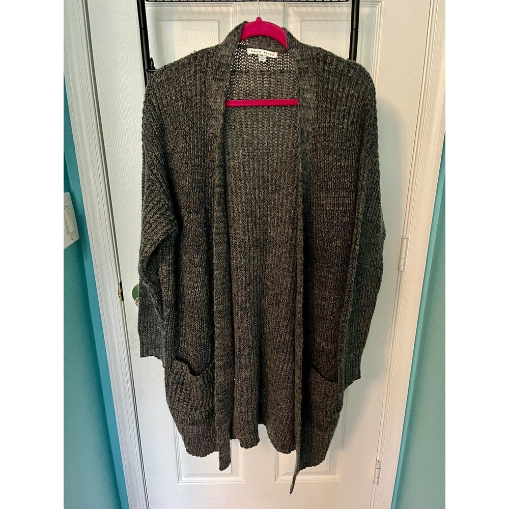 Haute Monde Womens Cardigan Sweater Gray Size M Lightly Worn